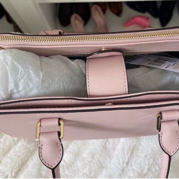 * NWT MICHAEL Michael Kors Kellen Saffiano Leather Satchel Bag, Blossom - Picture 10 of 13